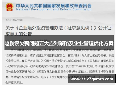 赵鹏谈欠薪问题五大应对策略及企业管理优化方案