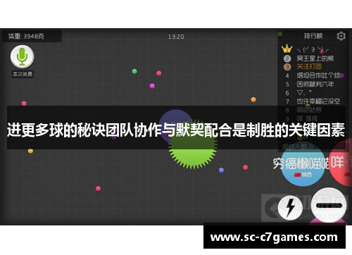 进更多球的秘诀团队协作与默契配合是制胜的关键因素